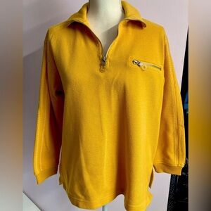Women’s Pullover Quarter Zip Top, Small, Marigold Orange, by Just for Petites